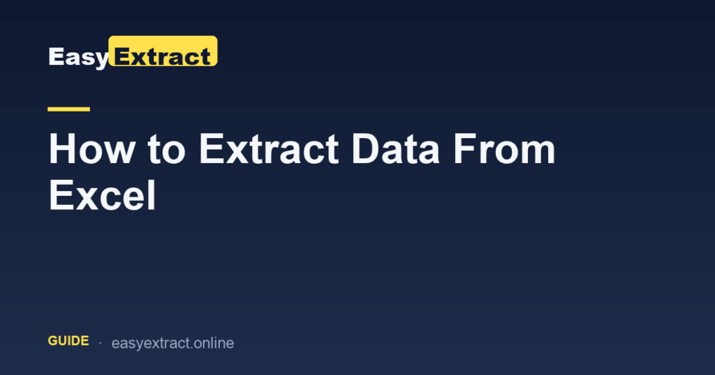 How to extract data from Excel