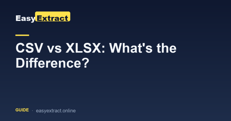 CSV vs XLSX