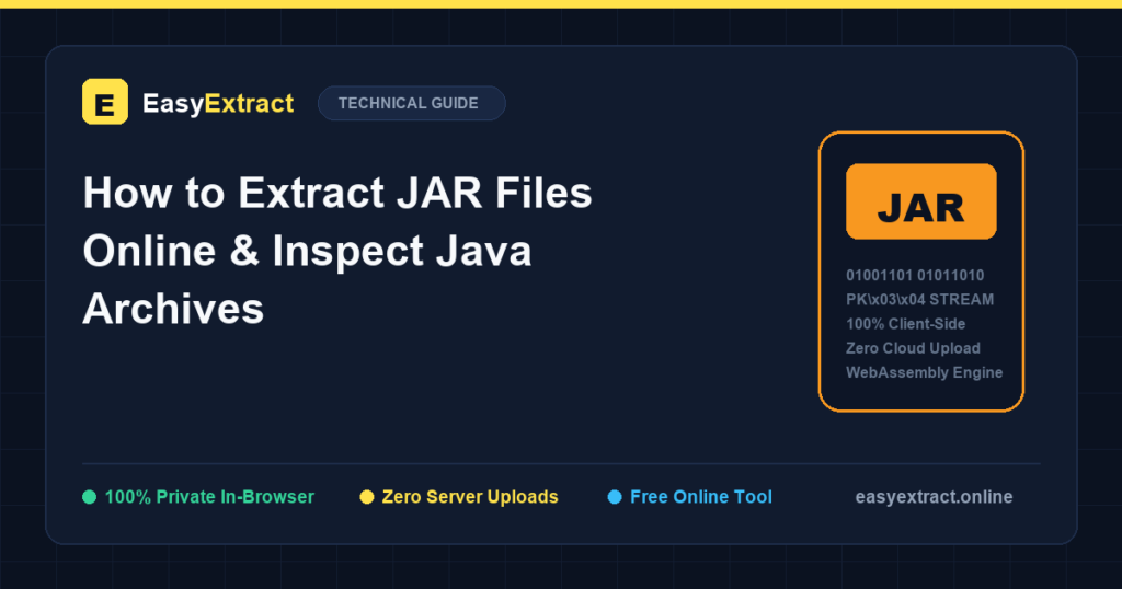 How to Extract JAR Files Online & Inspect Java Archives